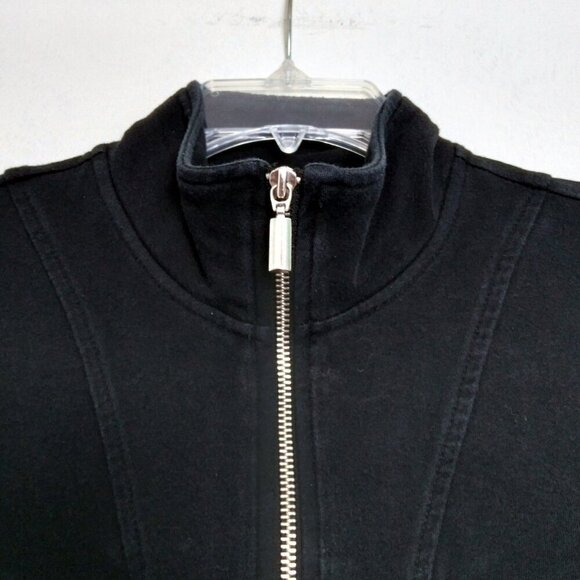Style & Co.Black Mock Neck Zip Up 95% Cotton Athletic Jacket Comfort Sz S - Picture 3 of 7